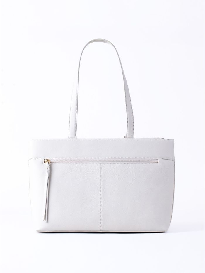 Wasdale Leather Tote Bag in Off White