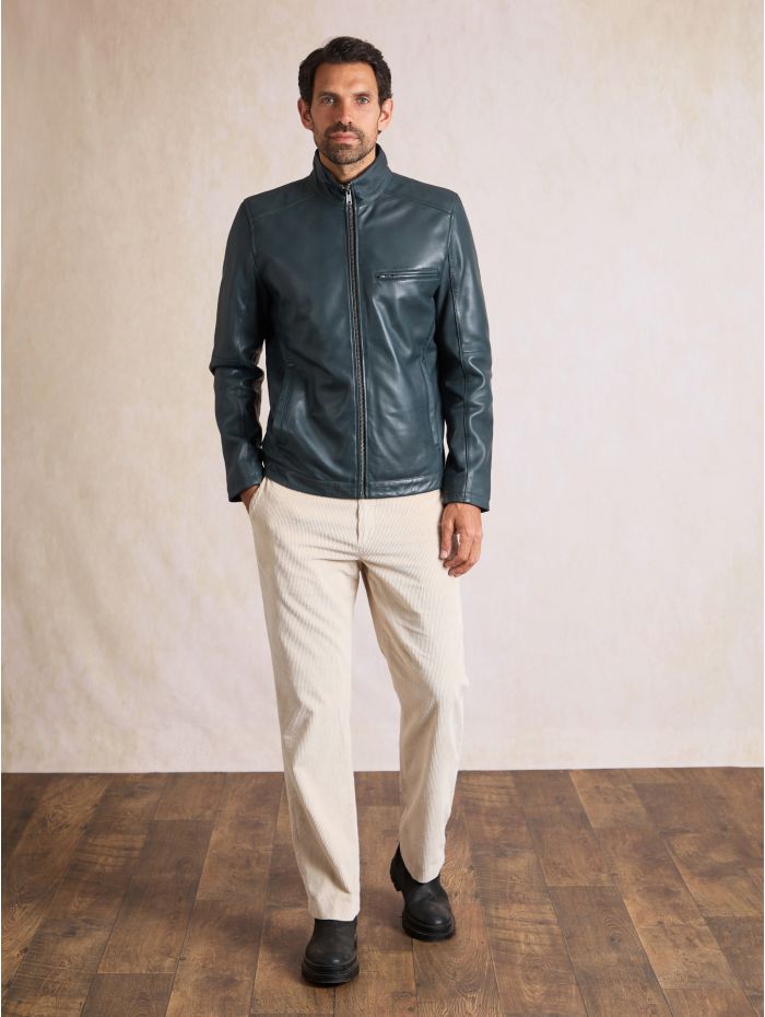 Penton Leather Jacket in Navy