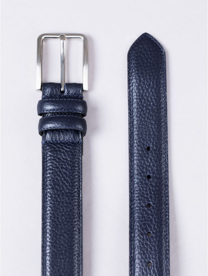 Storrs Leather Belt in Navy