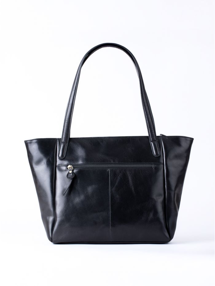 Waverton Woven Leather Tote Bag in Black