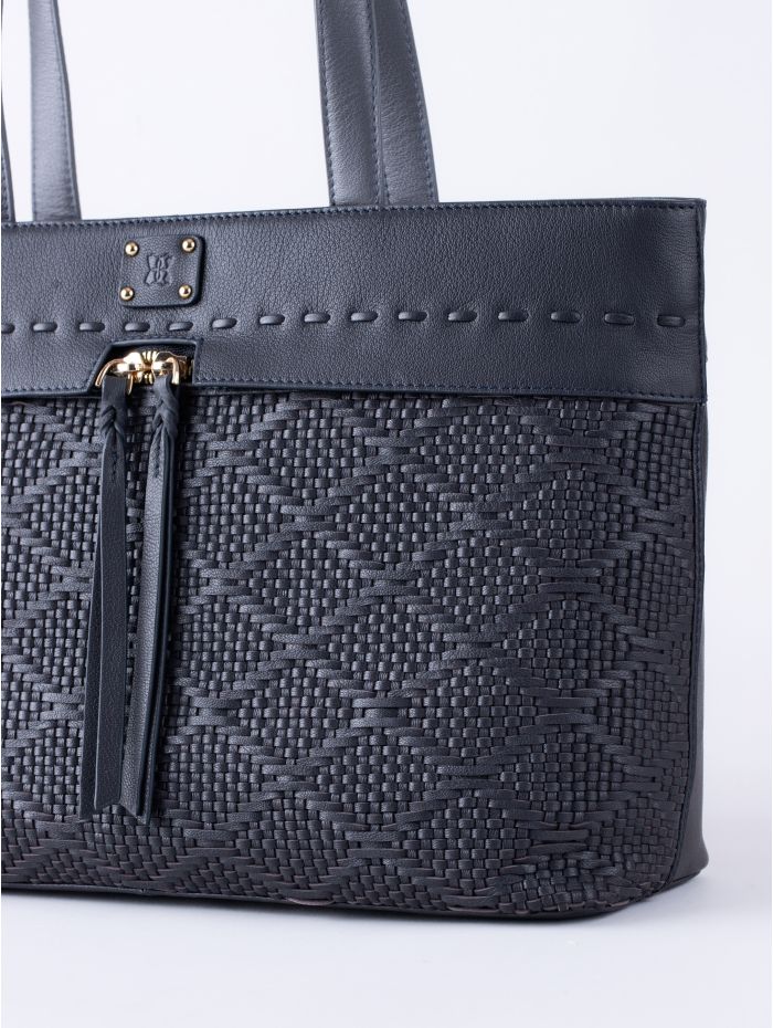 Wasdale Leather Tote Bag in Dark Navy