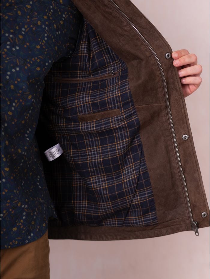 Silloth Leather Jacket in Brown