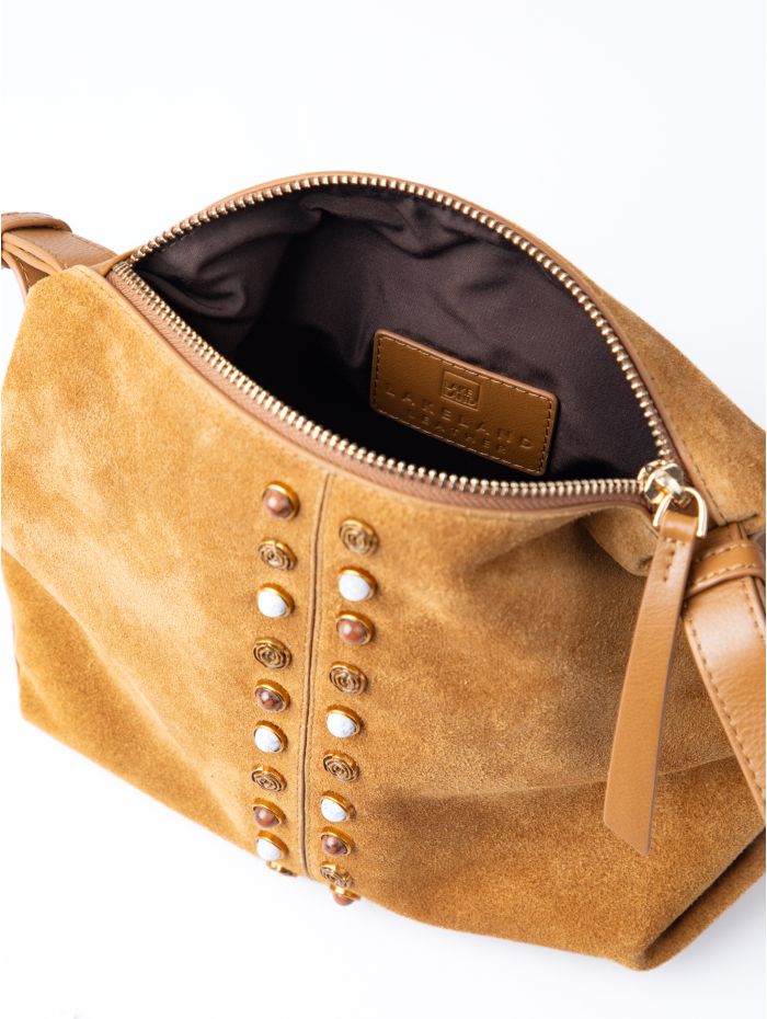 Buttermere Suede Cross Body Bag in Cognac