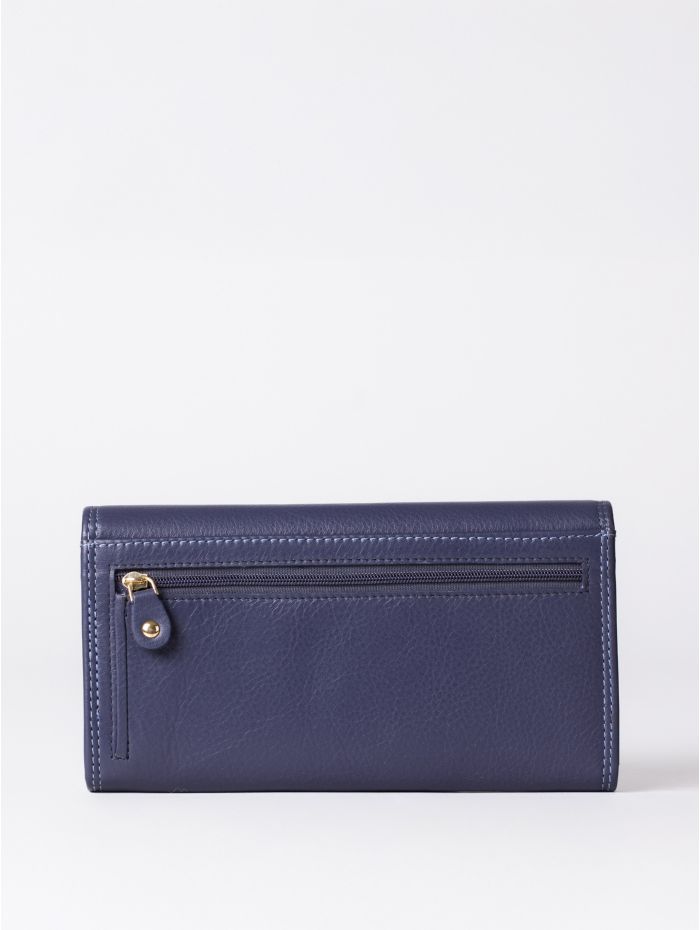 Large Leather Purse in Purple