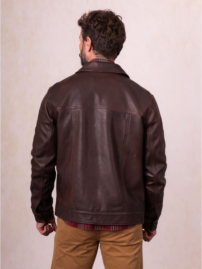 Embleton Leather Jacket in Brown