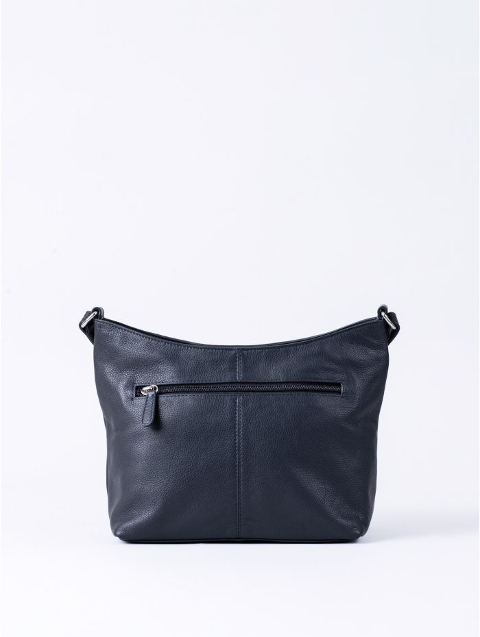Grasmere Leather Cross Body Bag in Navy