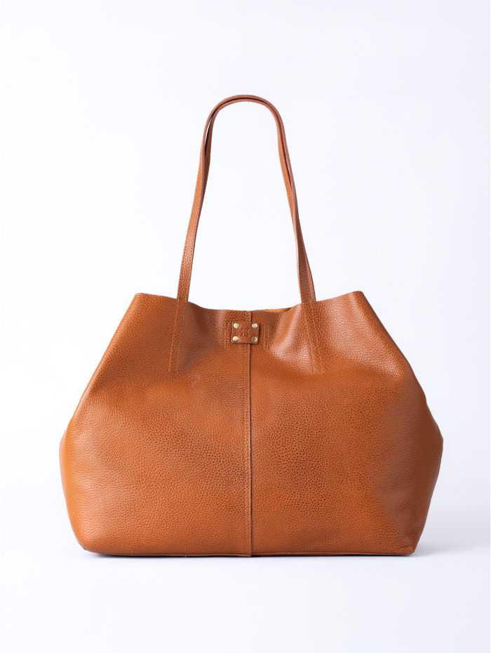 Tarraby Leather Tote Bag in Tan