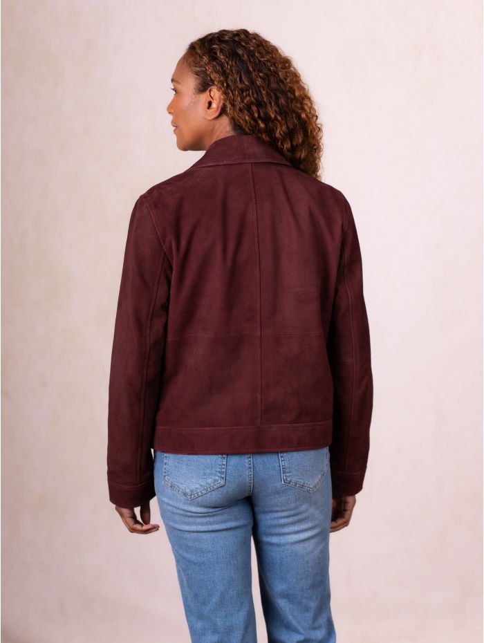 Southey Suede Jacket in Burgundy