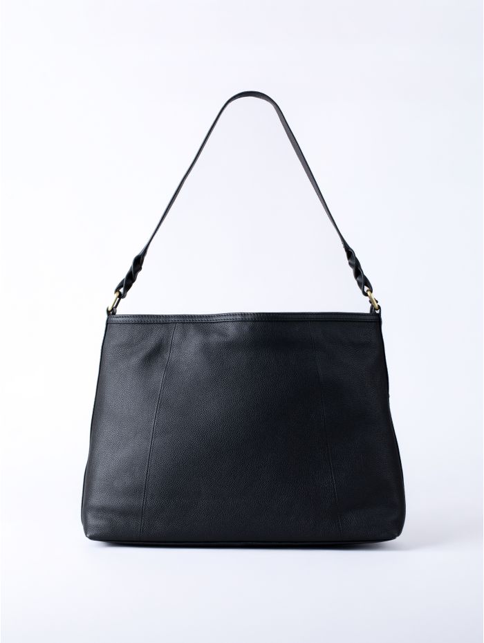 Howgill Leather Hobo Bag in Black