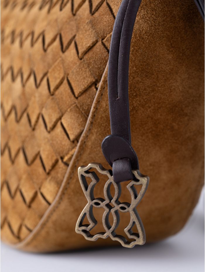 Mirehouse Suede Sling Bag in Cognac