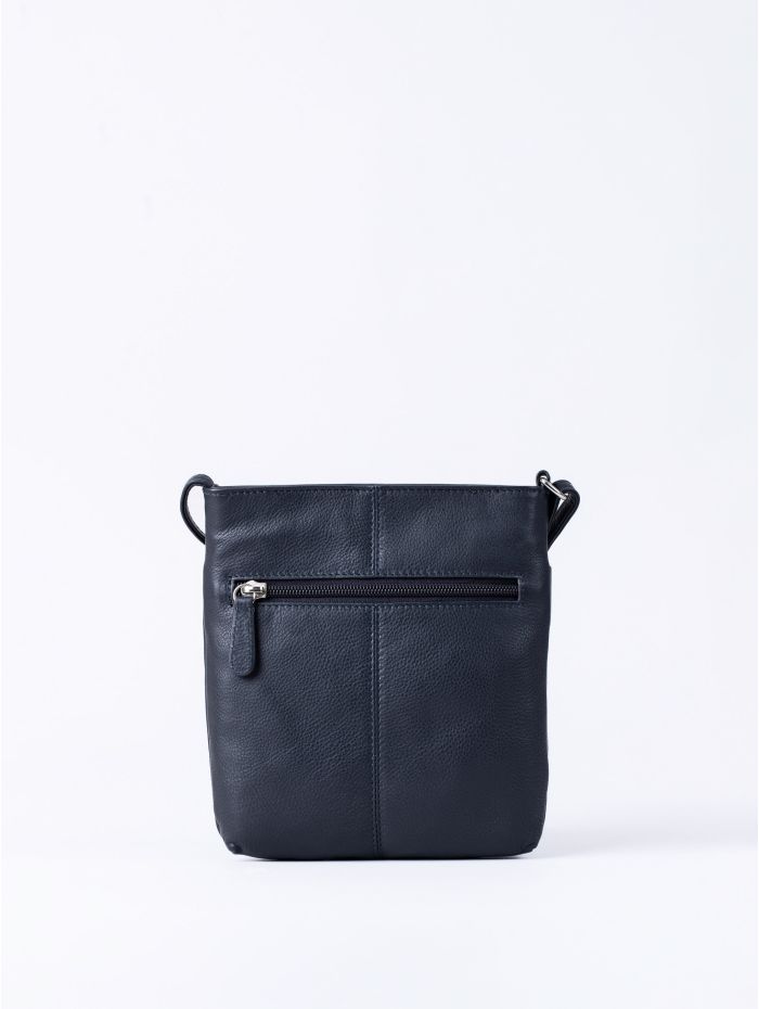 Lowther Leather Cross Body Bag in Navy