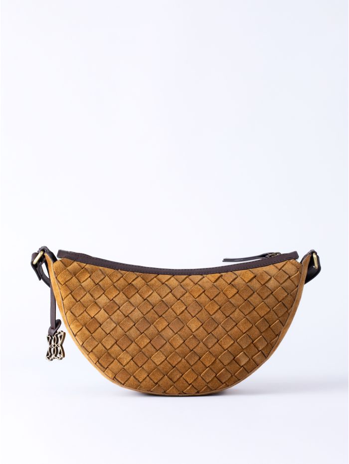 Mirehouse Suede Sling Bag in Cognac
