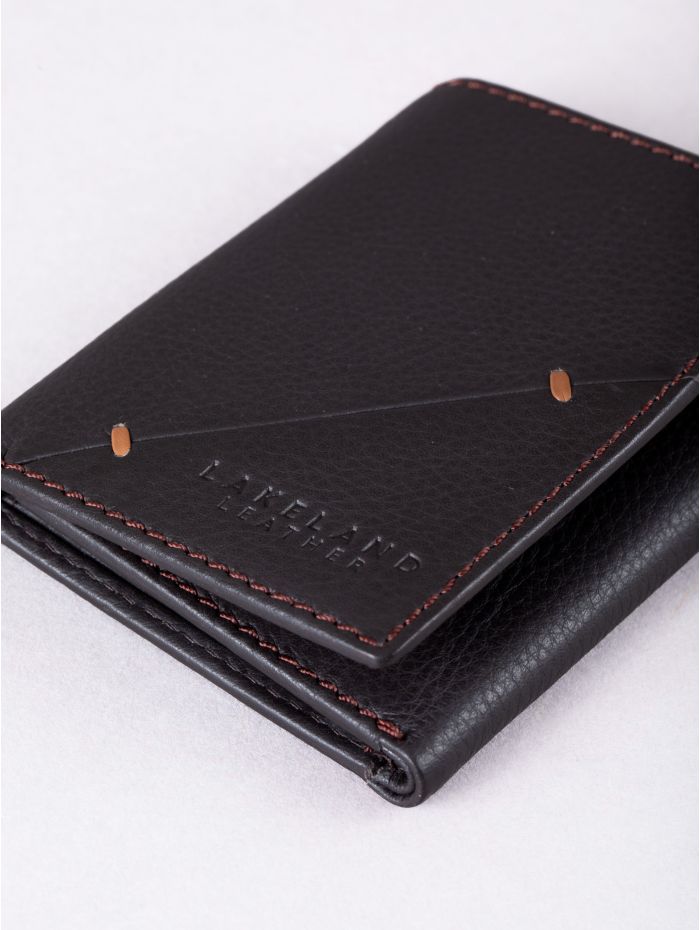 Allerdale Leather Tri-Fold Wallet in Dark Brown