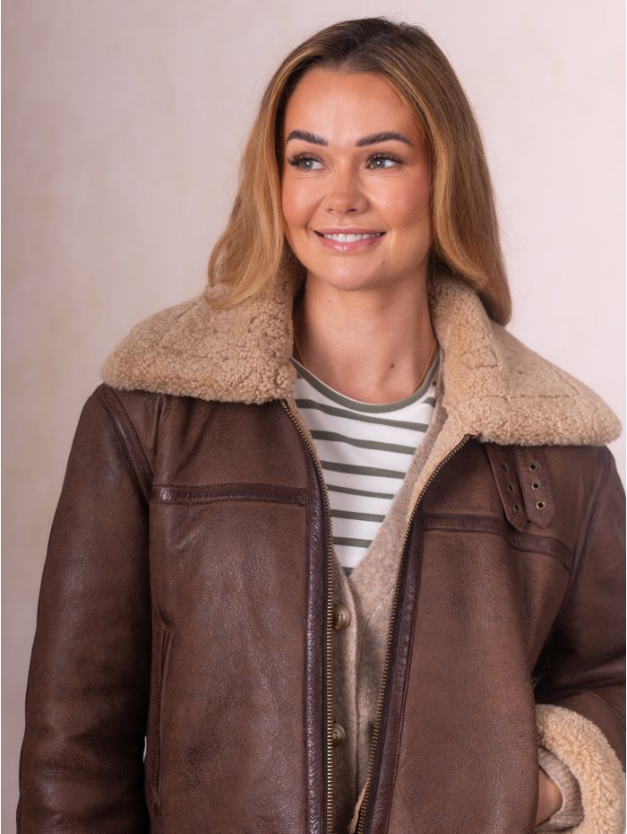 Cawford Aviator Jacket in Brown