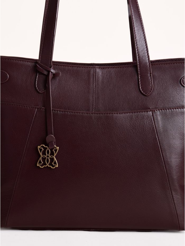 Newby Leather Tote Bag in Burgundy
