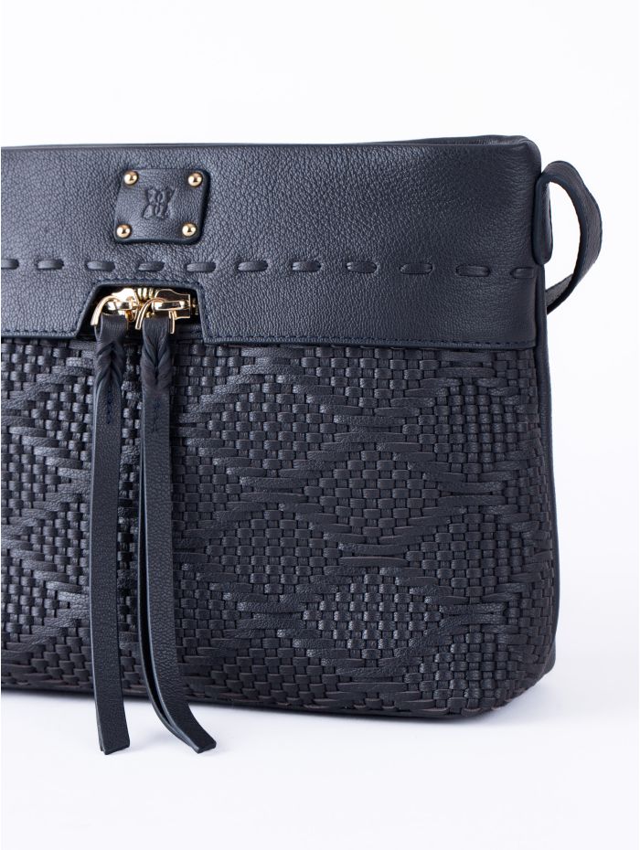 Wasdale Leather Cross Body Bag in Dark Navy