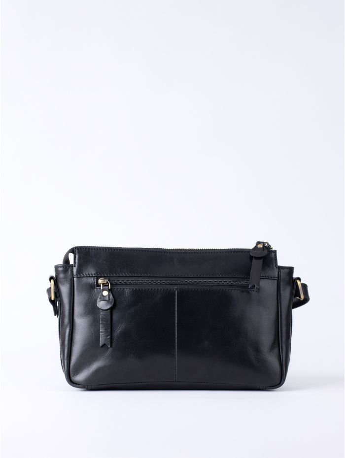 Waverton Woven Leather Cross Body Bag in Black