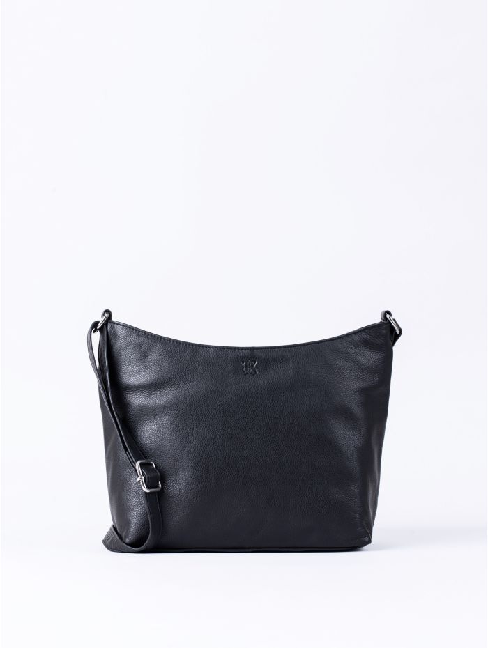 Grasmere Leather Cross Body Bag in Black
