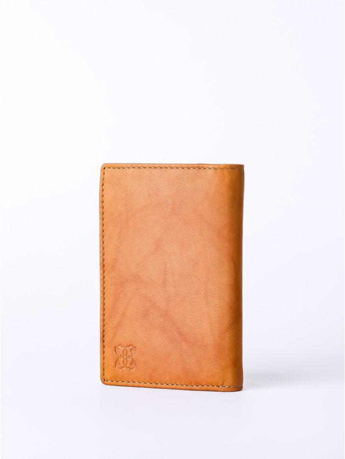 Bowston Tri-Fold Leather Wallet in Cognac