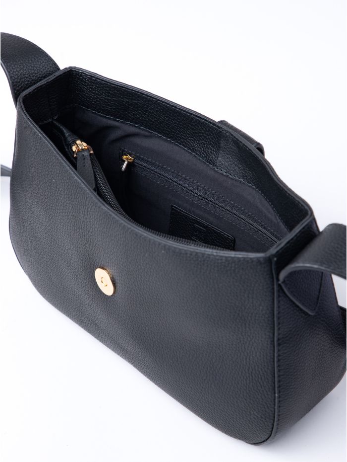 Dalston Leather Cross Body Bag in Black