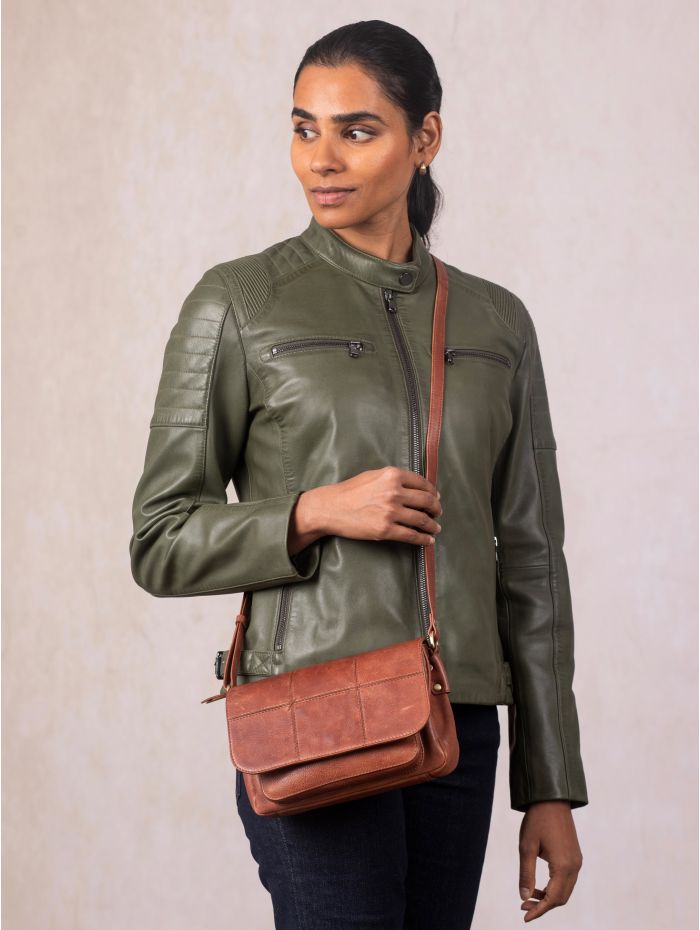 Patterdale Leather Cross Body Bag in Brown