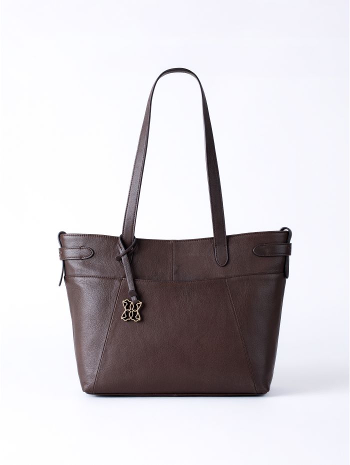 Newby Leather Tote Bag In Chocolate