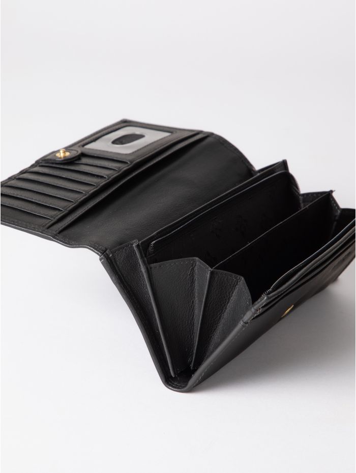 Large Leather Purse in Black