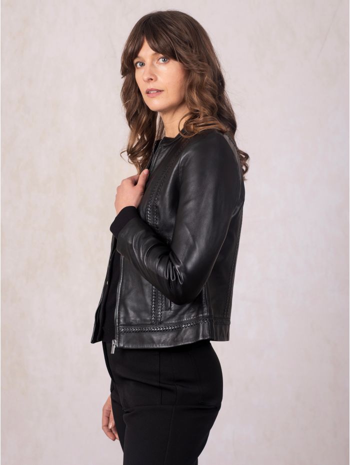 Annaside Leather Jacket in Black