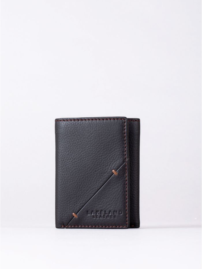 Allerdale Leather Tri-Fold Wallet in Dark Brown