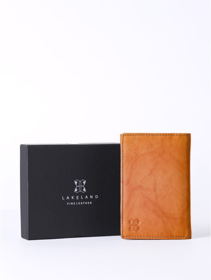 Bowston Tri-Fold Leather Wallet in Cognac