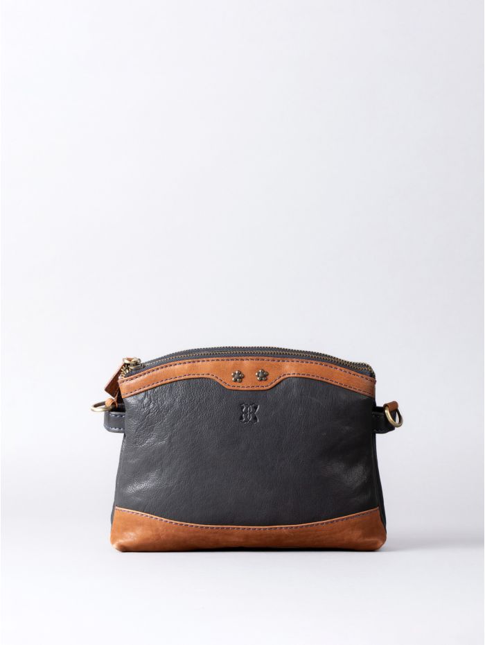 Hartsop Zip Leather Cross Body Bag in Navy