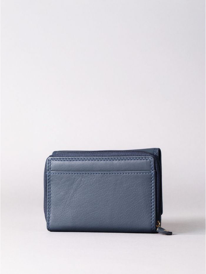 Small Leather Purse in Navy