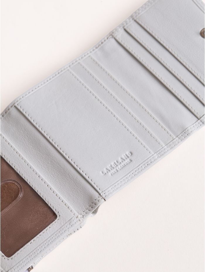 Small Leather Flapover Purse in White
