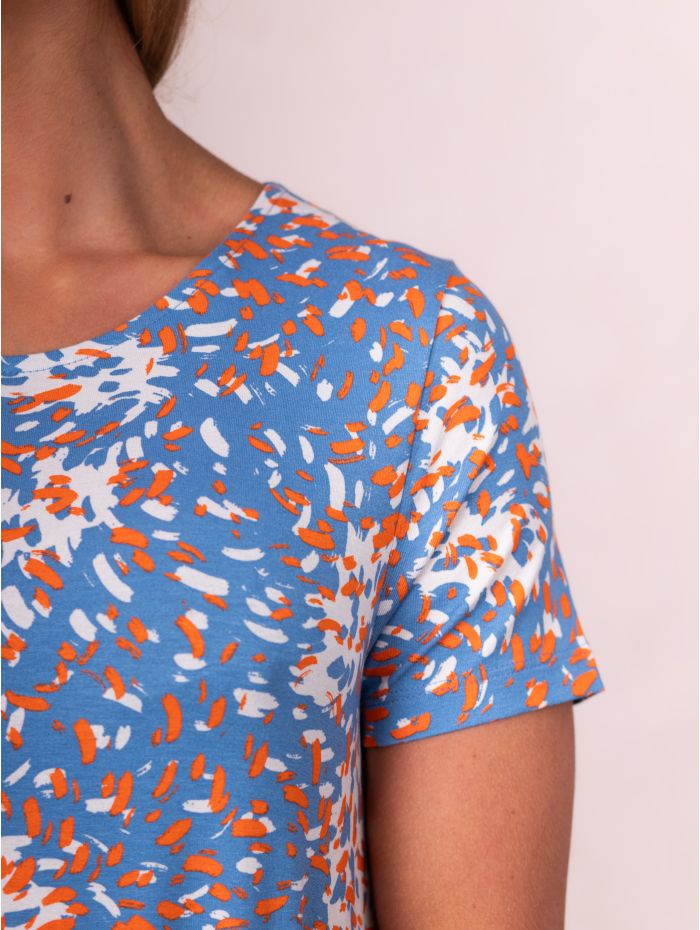 Romilly Short Sleeve Midi Dress in Blue