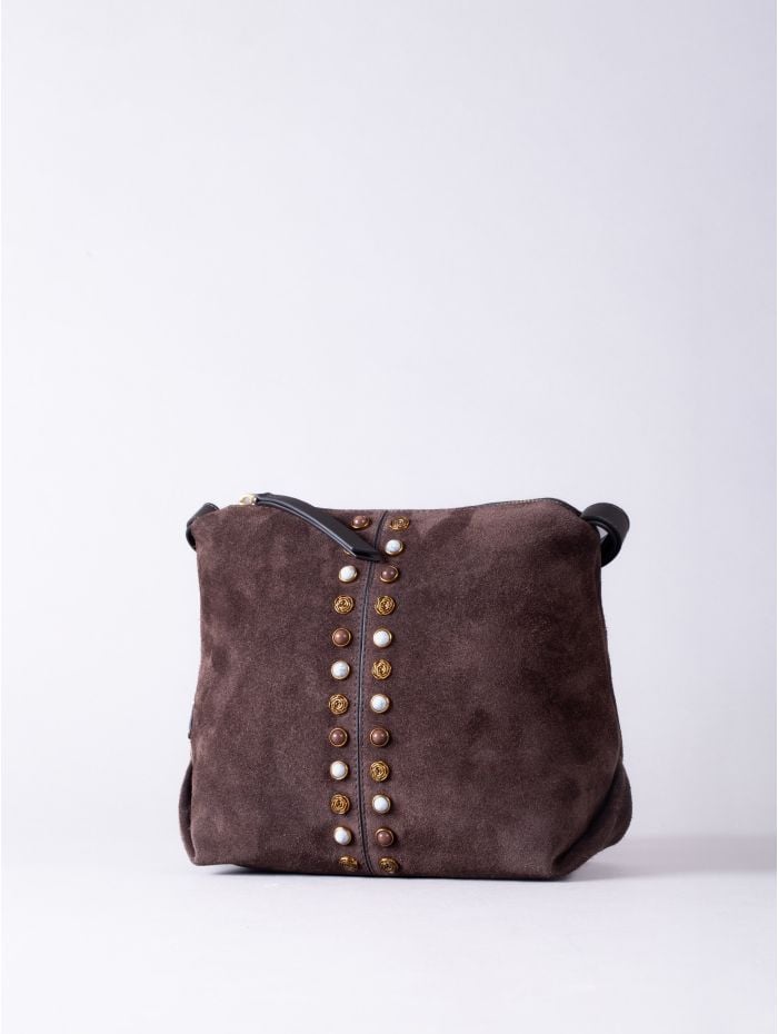 Buttermere Suede Cross Body Bag in Chocolate Brown