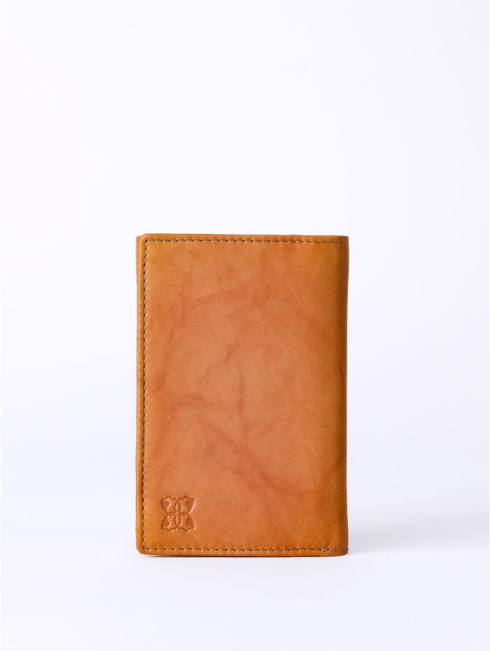 Bowston Tri-Fold Leather Wallet in Cognac