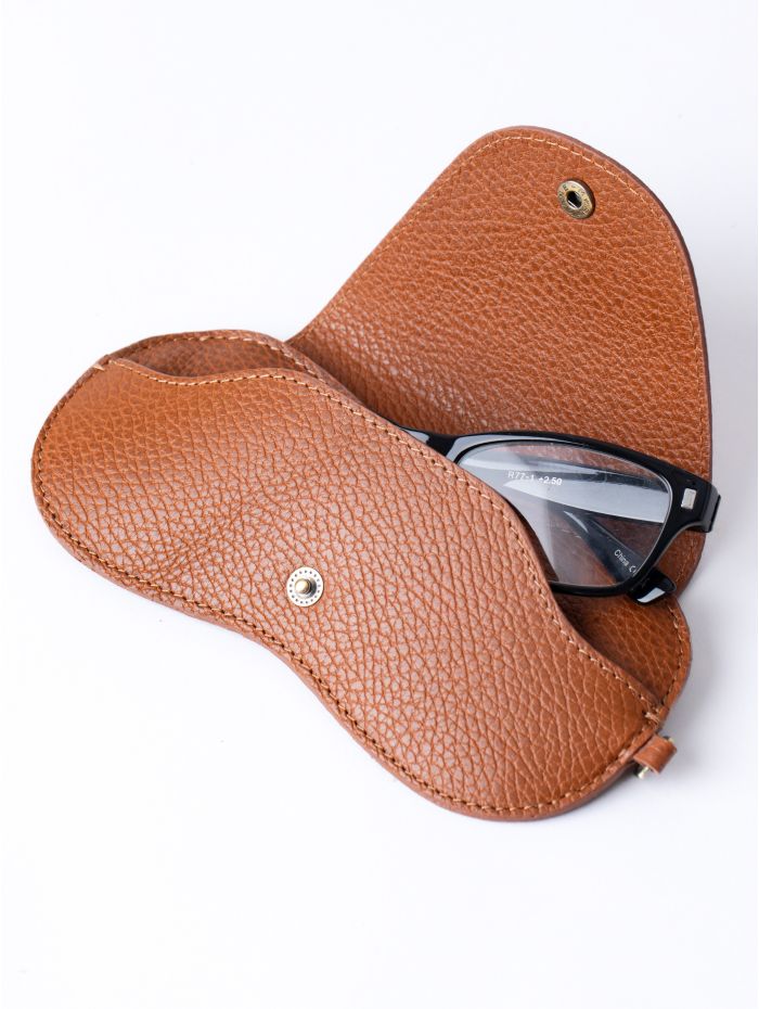 Tarraby Leather Glasses Case in Tan