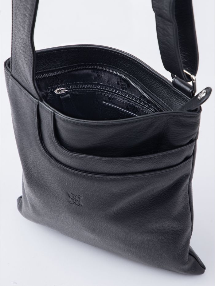 Allerdale Leather Cross Body Bag in Black