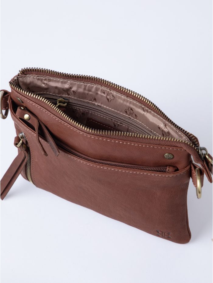 Harstone Mini Leather Cross Body Bag in Tan