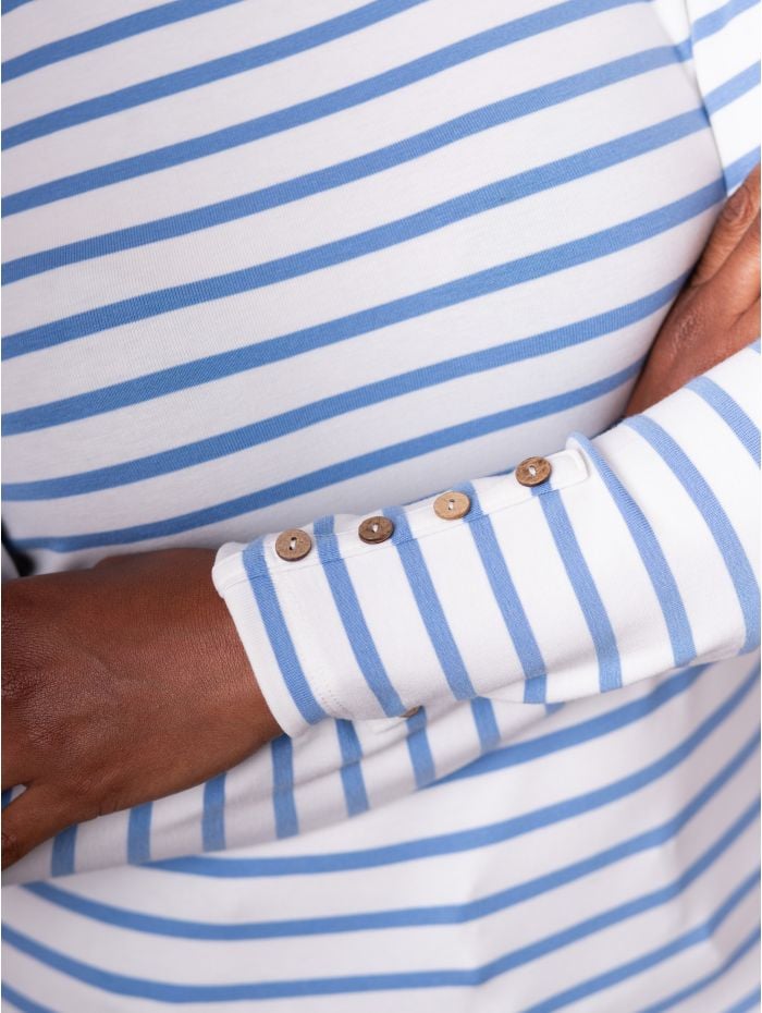 Everly Striped Top in Blue