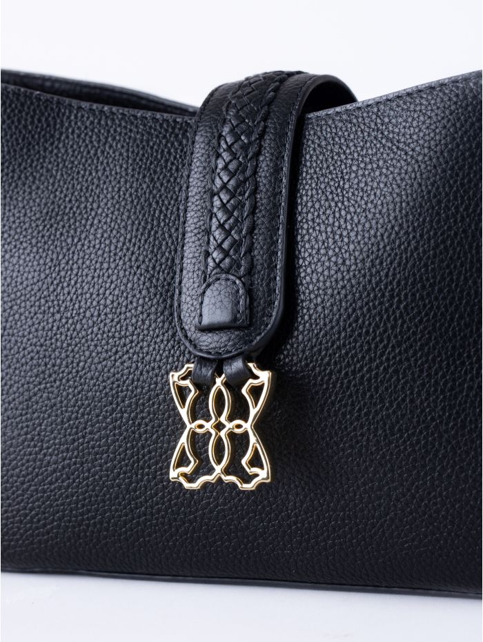 Dalston Leather Cross Body Bag in Black
