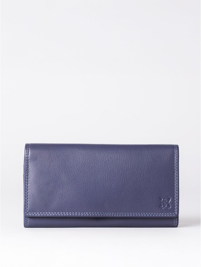 Large Leather Purse in Purple