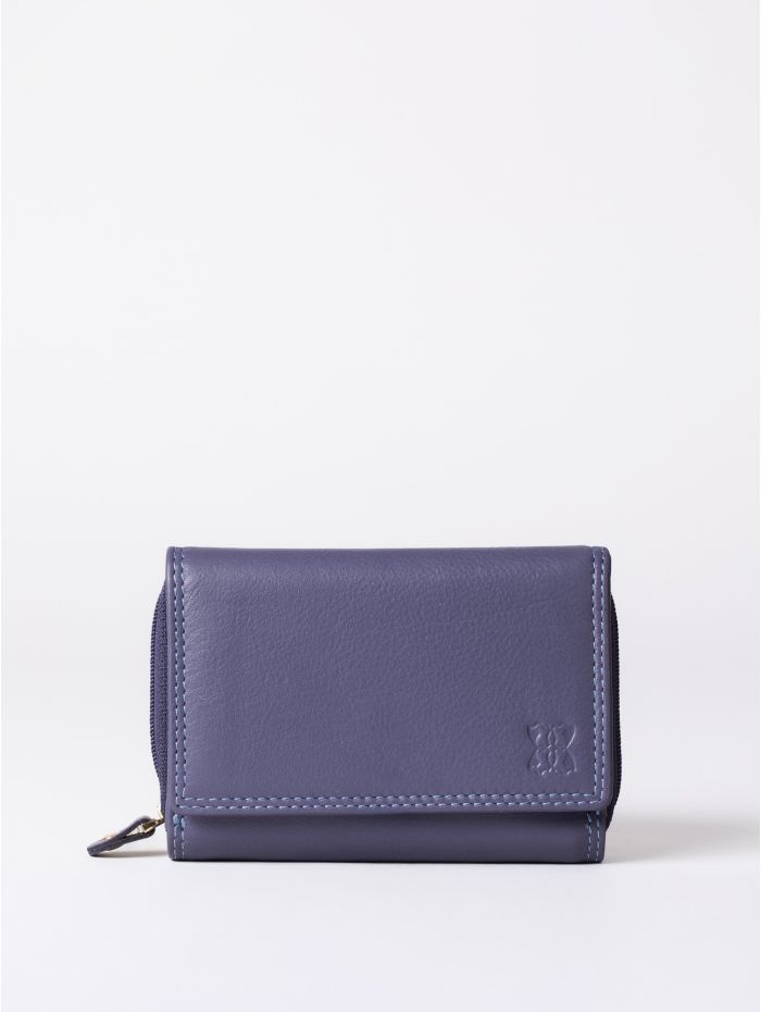 Small Leather Purse in Purple