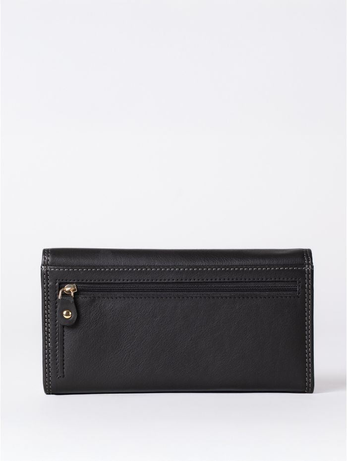 Large Leather Purse in Black