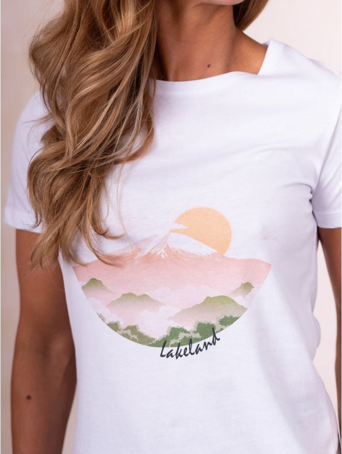 Milly Placement Print T-Shirt in White