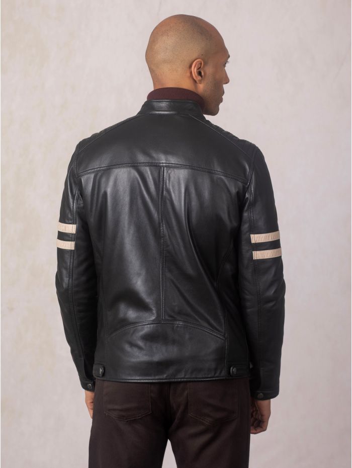Charlie II Leather Racer Jacket in Black | Lakeland Leather