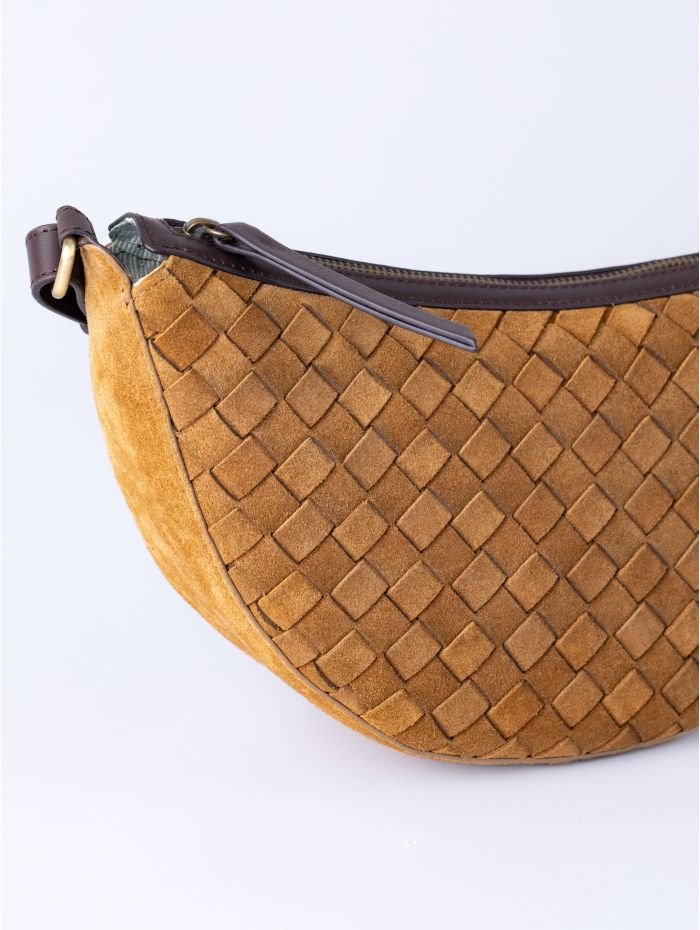 Mirehouse Suede Sling Bag in Cognac