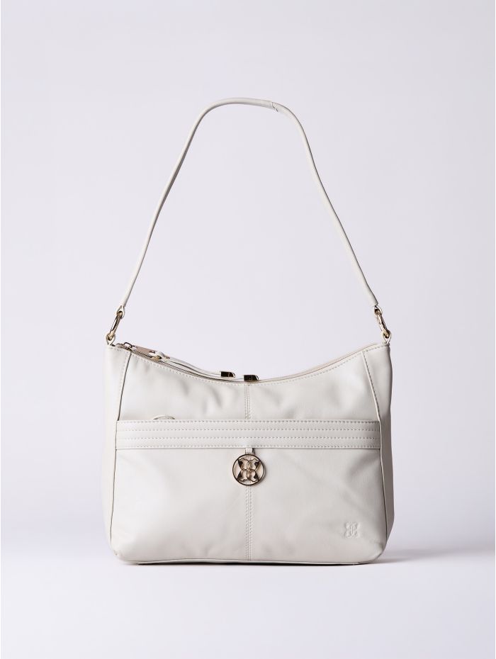 Cartmel Leather Shoulder Bag In Off White