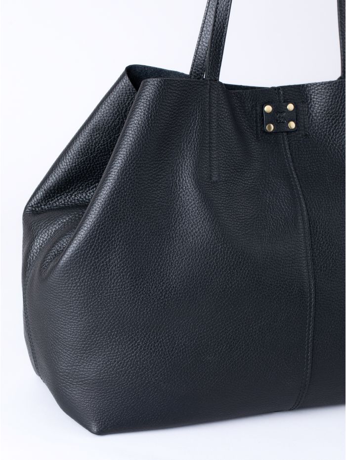 Tarraby Leather Tote Bag in Black
