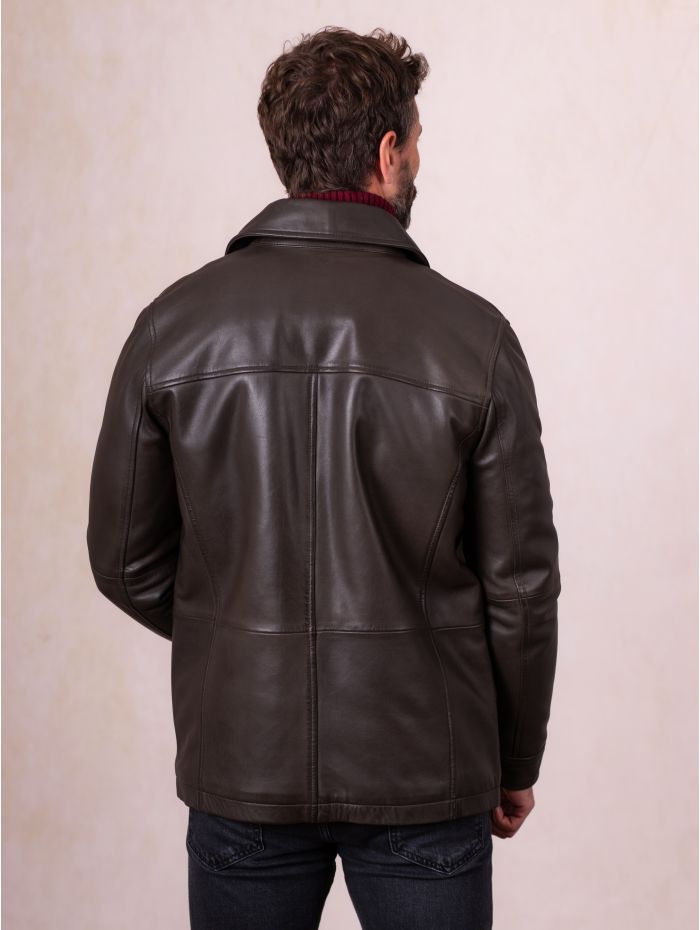 Ravenstonedale Collared Leather Jacket in Brown | Lakeland Leather